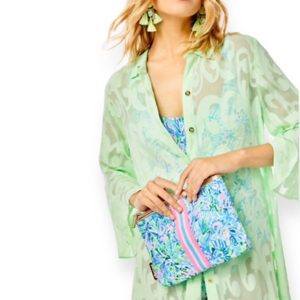 Lilly Pulitzer Soleil It On Me Zipper Pouch in Surf Blue - Picture 2 of 9